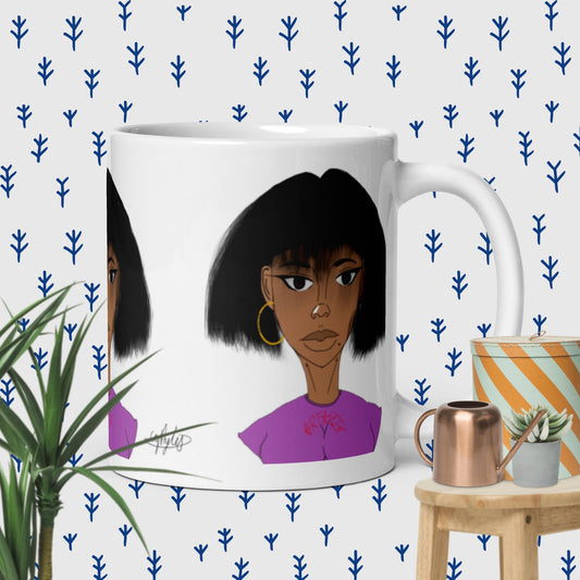 White glossy mug